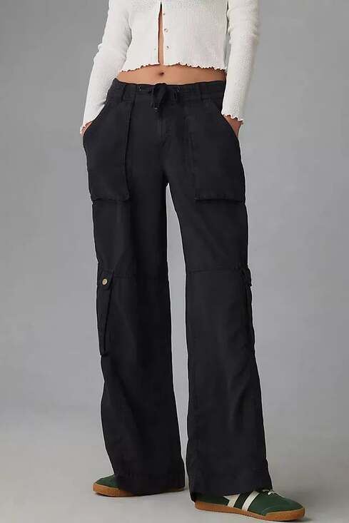 Pilcro Pants - Pilcro Anthropologie Lyocell Linen Wide-Leg Cargo Pants Size 2